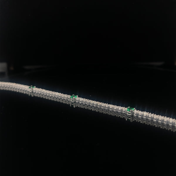 Emerald and Diamond Tennis Bracelet