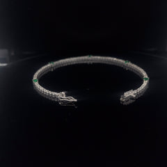 Emerald and Diamond Tennis Bracelet