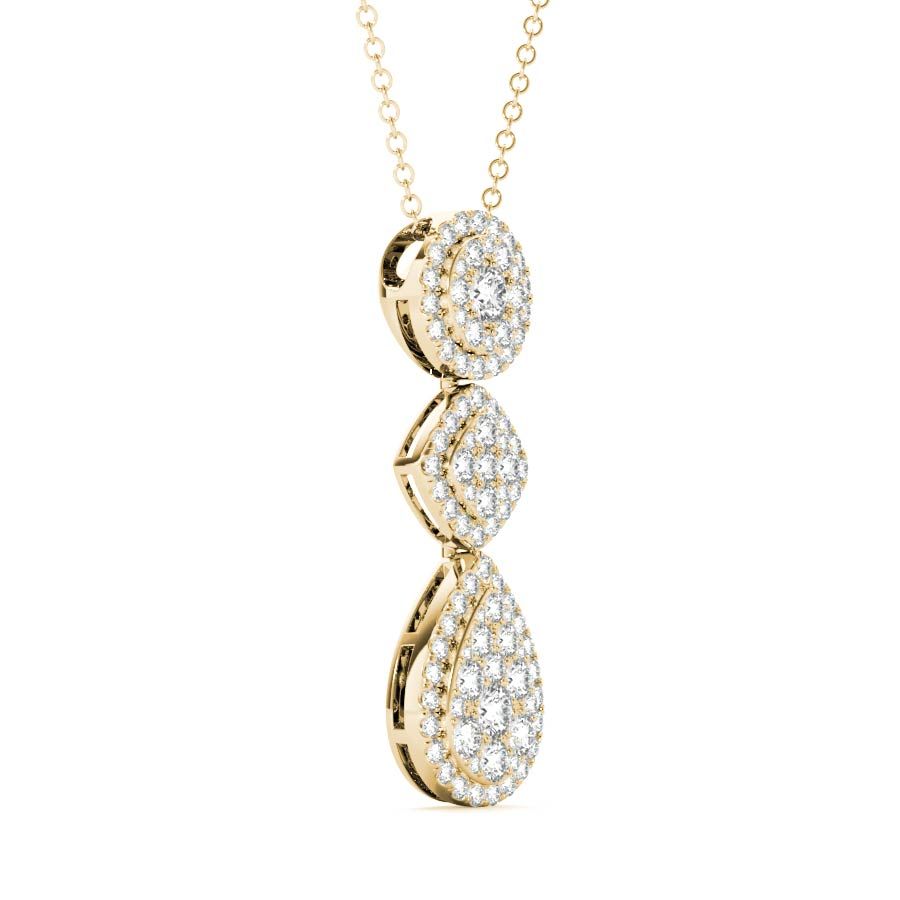 White Gold Round Cut Diamond Pendant