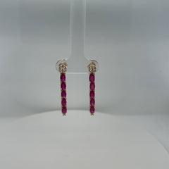 Ruby Oval Drip Earring