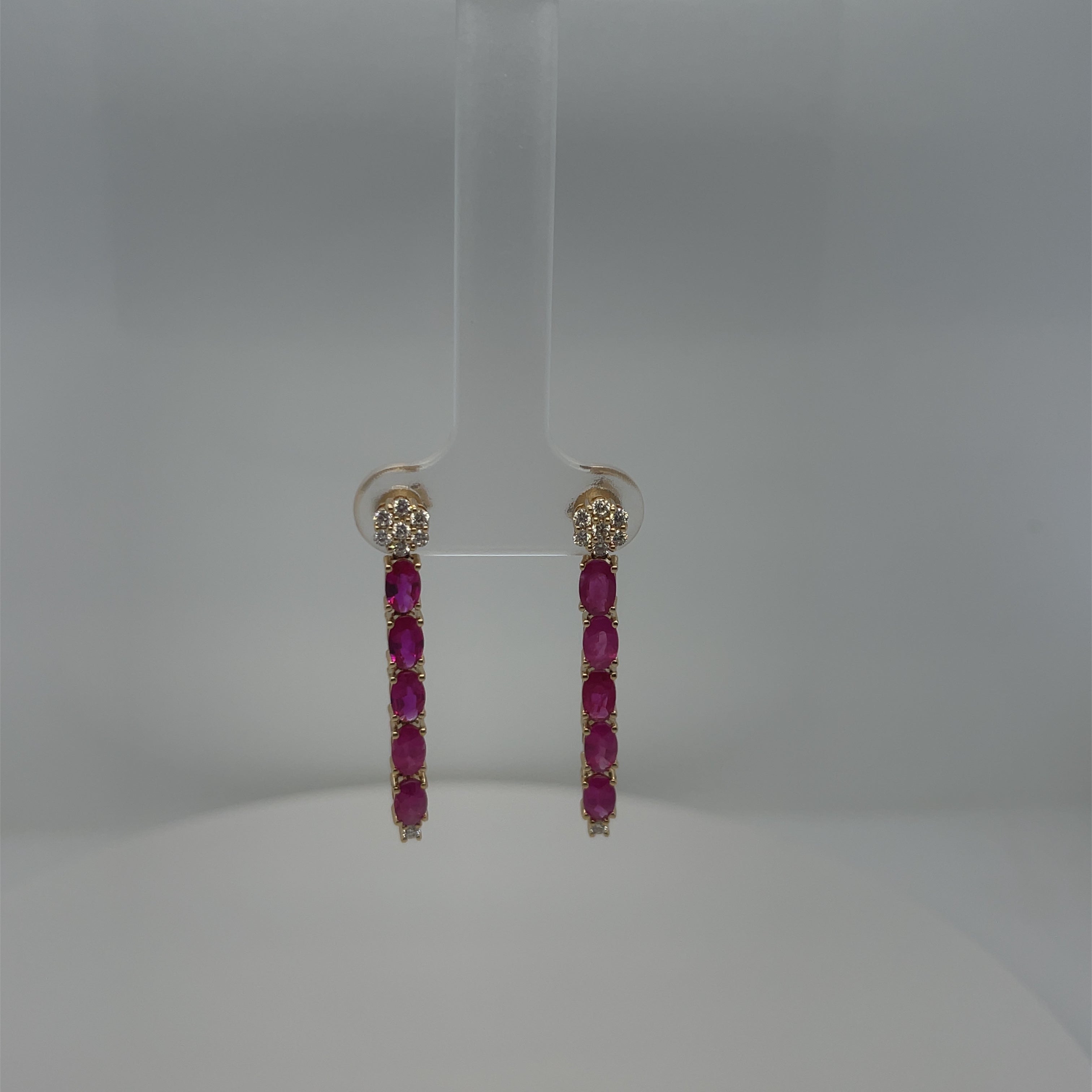 Ruby Oval Linear Earring