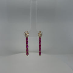 Ruby Oval Linear Earring