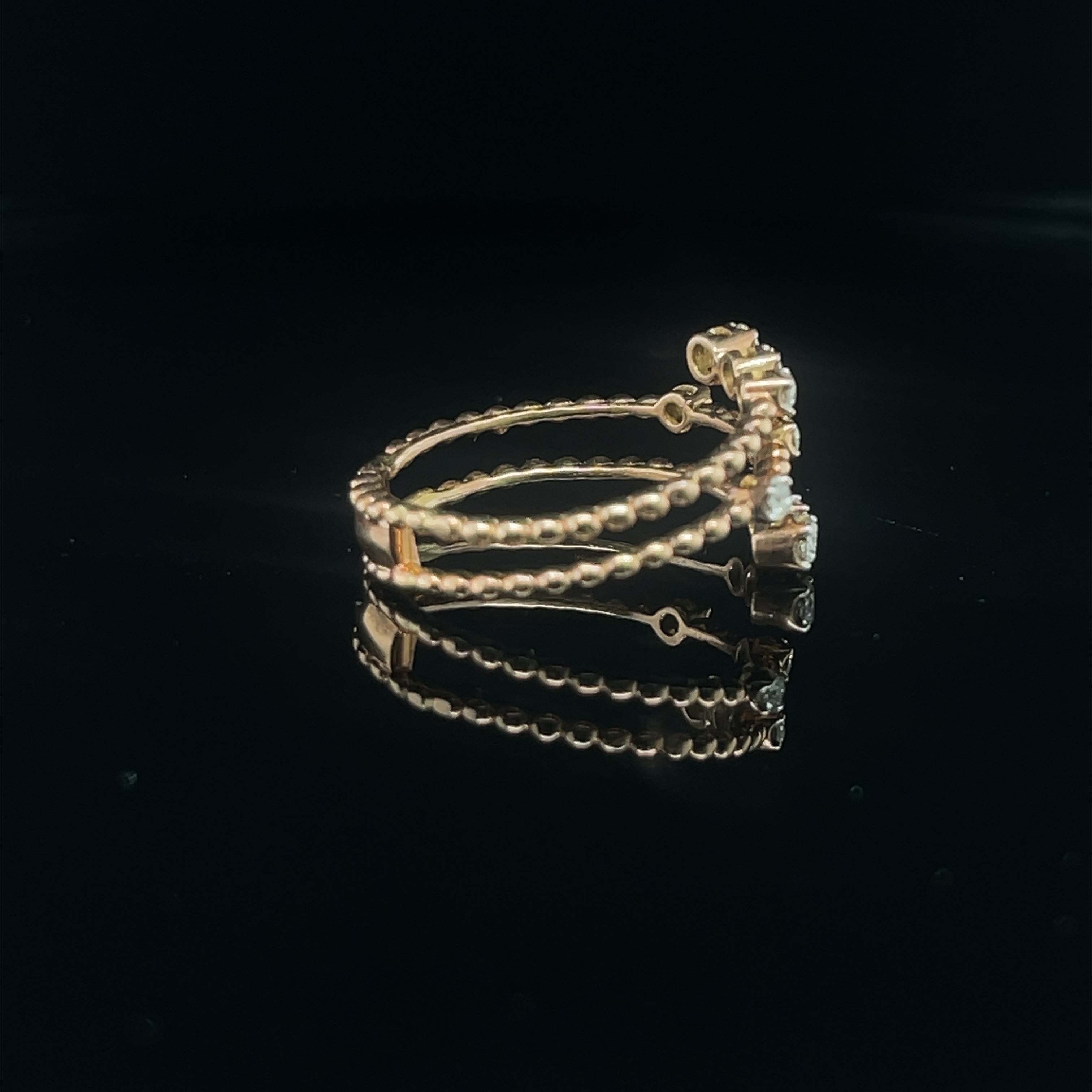 Scattered Solitare Layered Ring