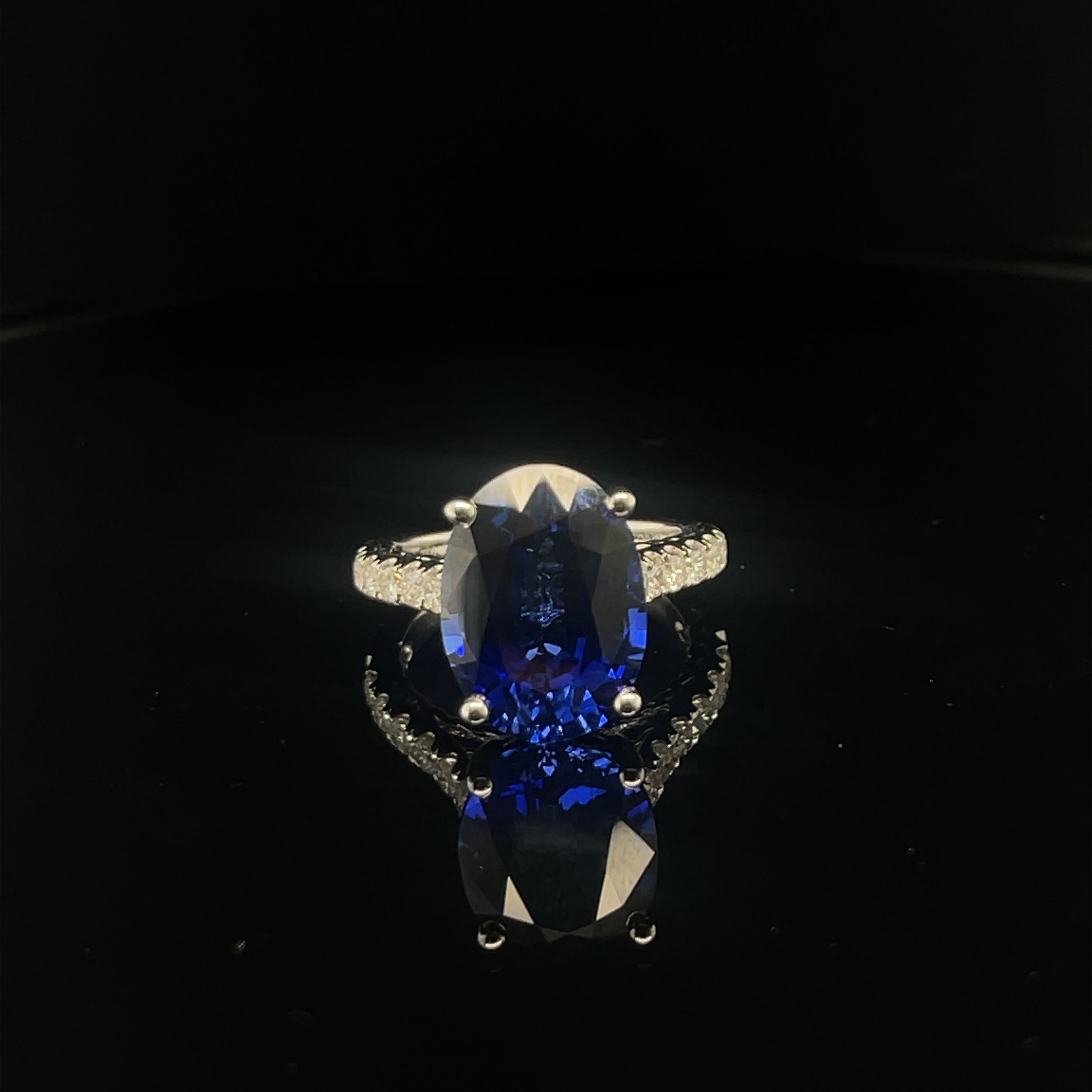 Lab Grown Sapphire Oval Center Stone Ring