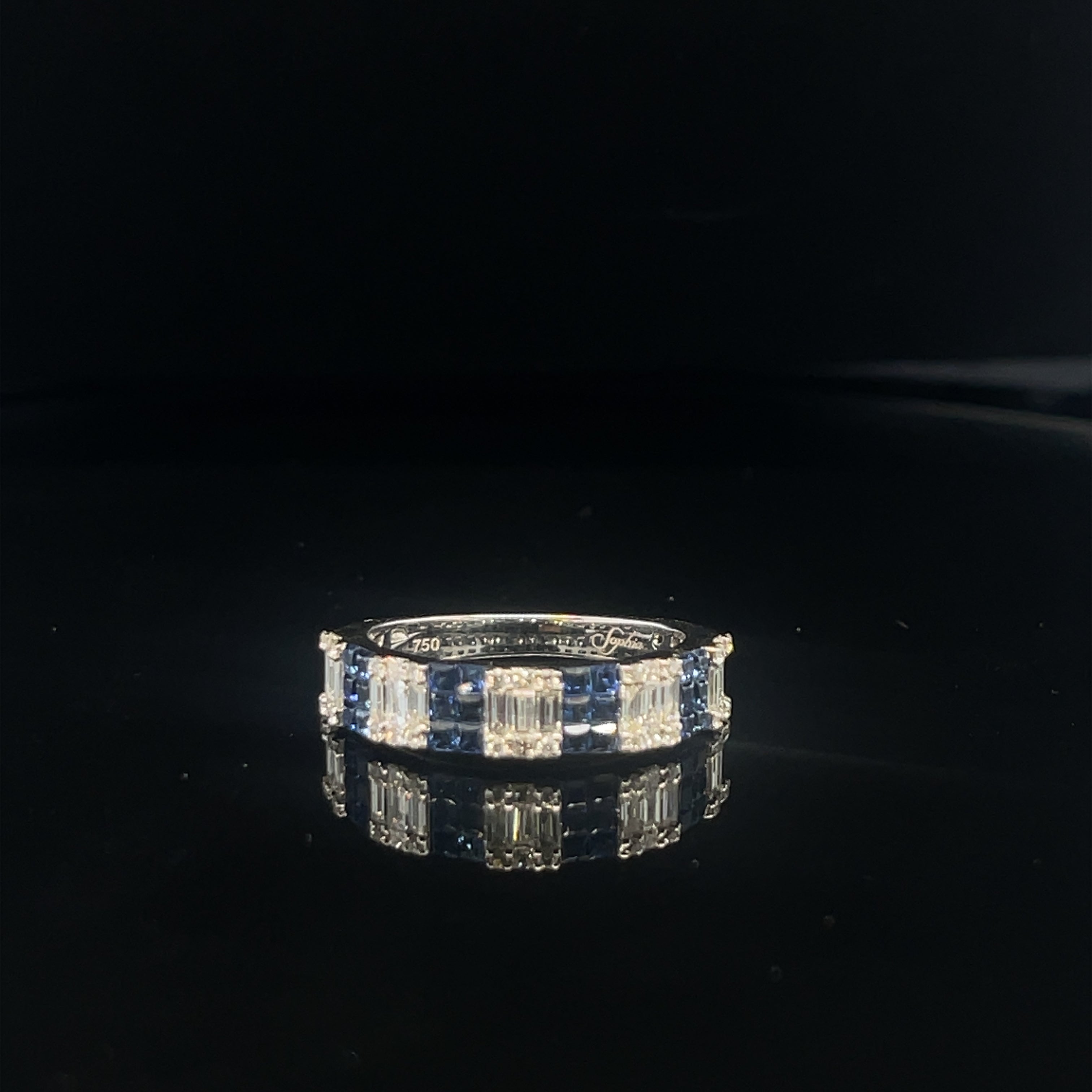 Emerald Cut Sapphire Eternity Band