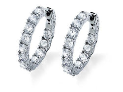 3.6 Carat White Gold Hoop Earrings