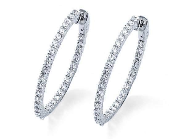 2CT Diamond Hoop Earrings