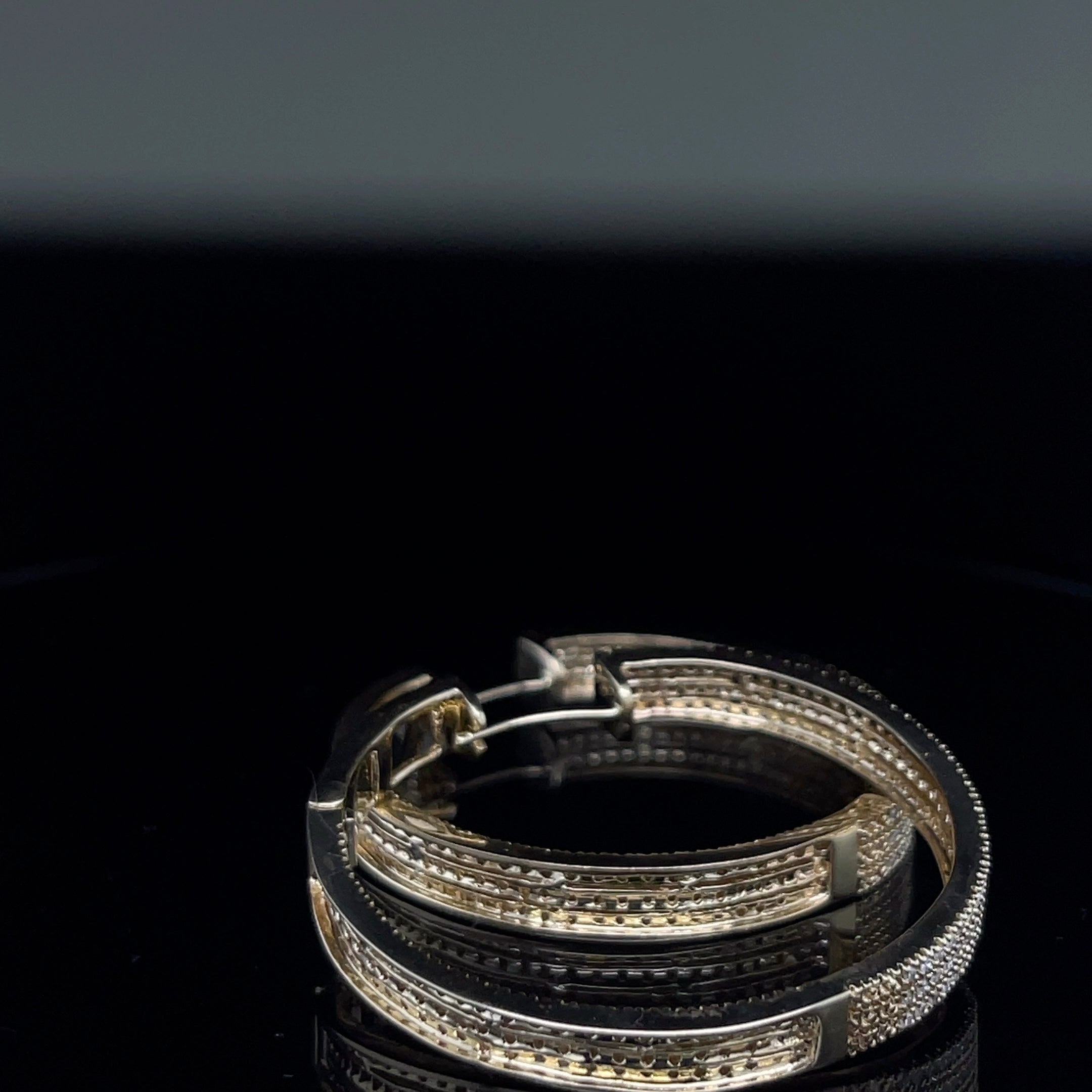 Three Row Gold Hoops