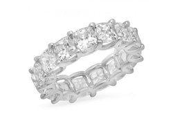 White Gold Cushion Cut Diamond Eternity Band
