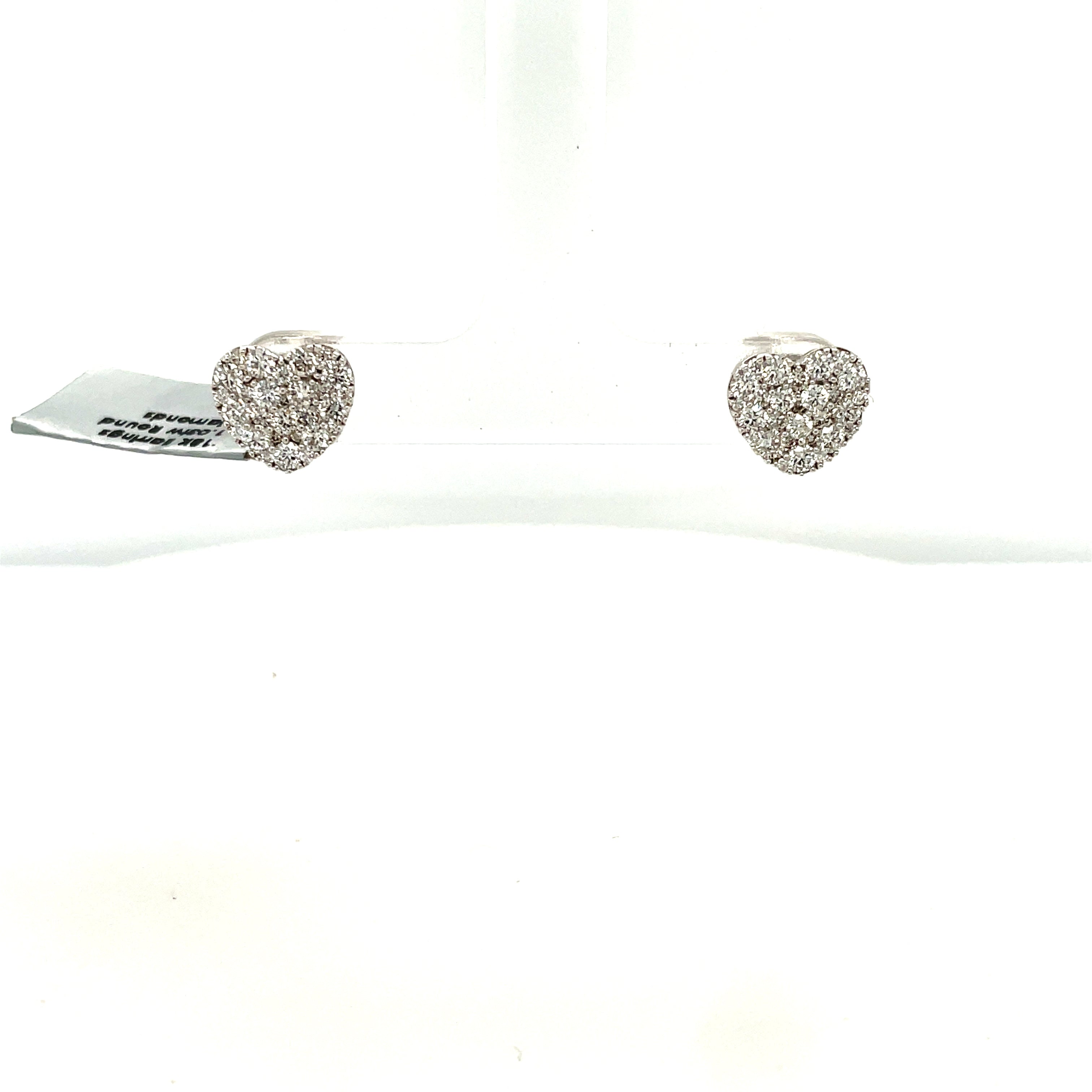 White Gold Diamond Heart Stud Earrings