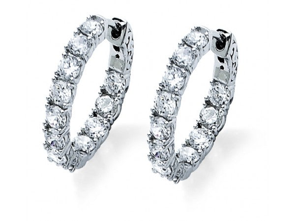 3.6 Carat White Gold Hoop Earrings