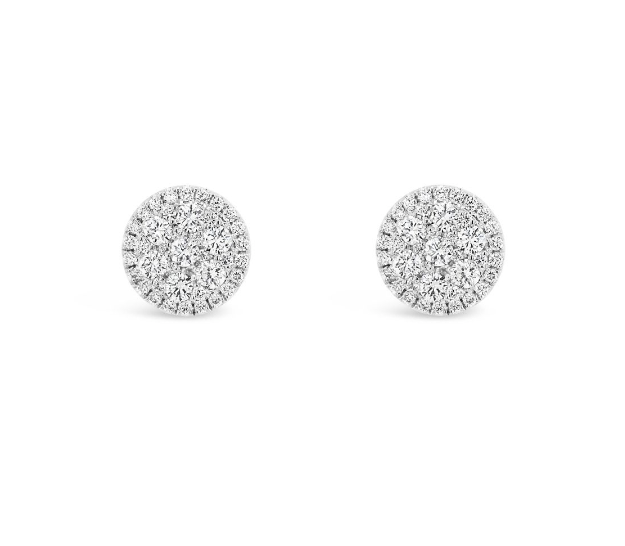 Round Cut White Gold Diamond Stud Earrings