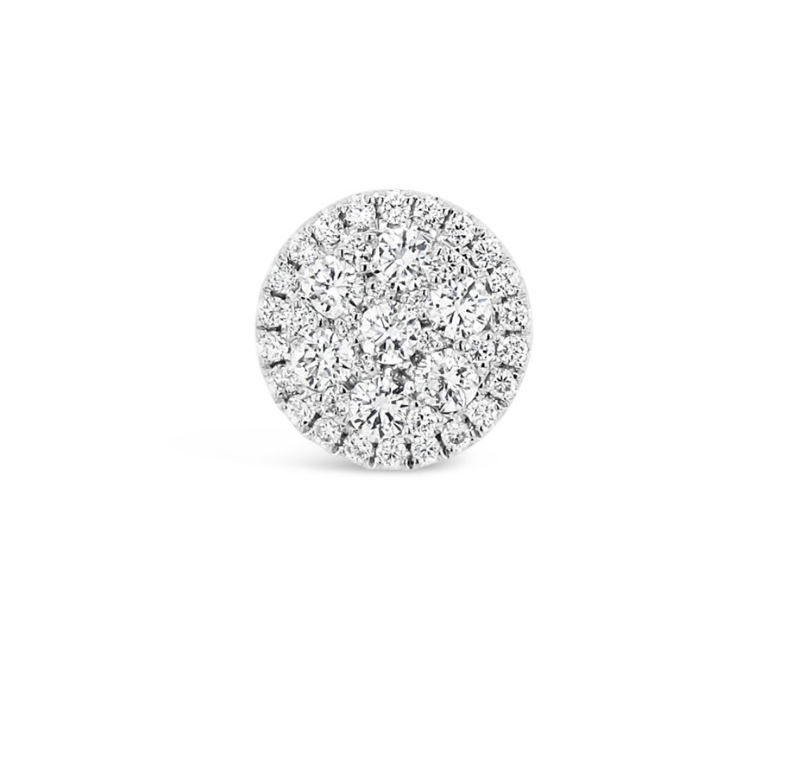 Round Cut White Gold Diamond Stud Earrings