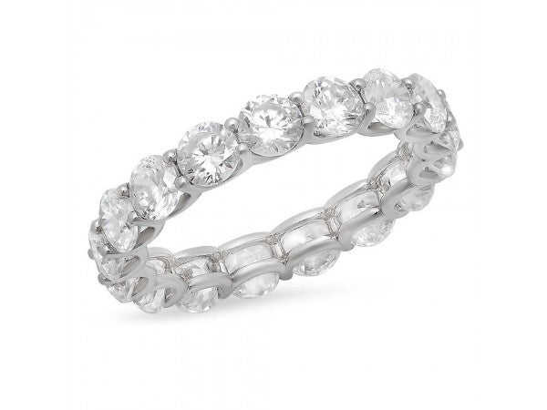 White Gold Round Cut Diamond Eternity Band