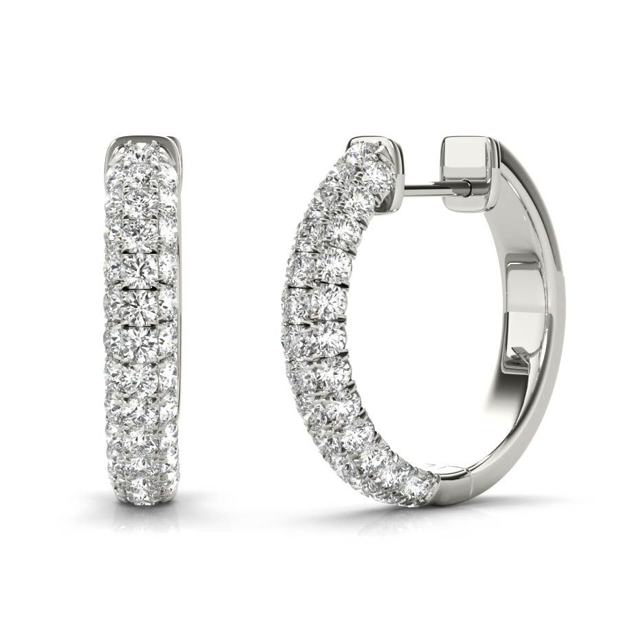 White Gold Diamond Hoop Earrings