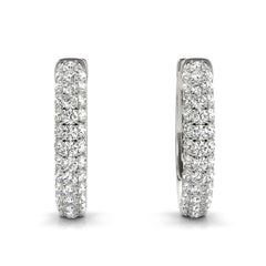 White Gold Diamond Hoop Earrings
