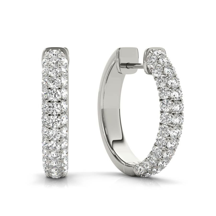 White Gold Diamond Hoop Earrings