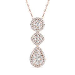White Gold Round Cut Diamond Pendant