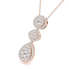 White Gold Round Cut Diamond Pendant
