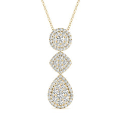 White Gold Round Cut Diamond Pendant