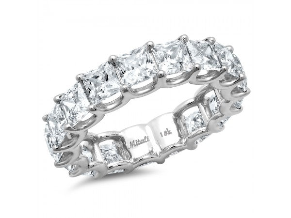 White Gold Princess Cut Diamond Eternity Band