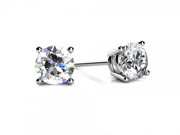 Round Cut Diamond Stud Earrings